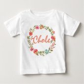 Eigen naam Baby Girl Waterverf Floral Wreate-8 (Voorkant)
