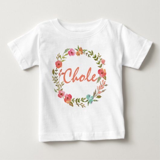 Eigen naam Baby Girl Waterverf Floral Wreate-8 (Voorkant)