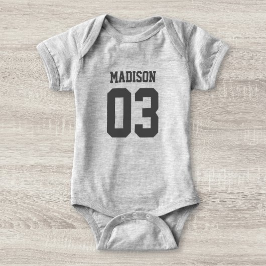 Eigen naam Baby Sport Jersey Bodysuit
