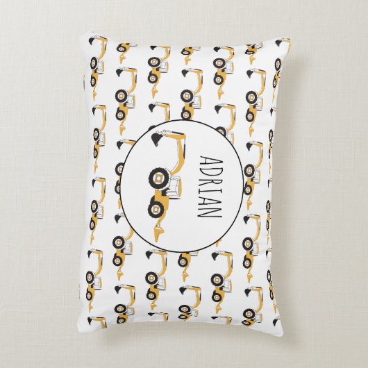 Eigen naam backhoe constructietechniek accent kussen (Achterkant (Verticaal))