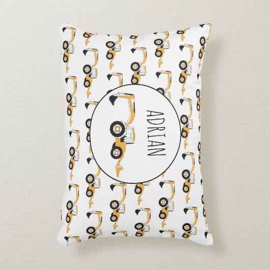 Eigen naam backhoe constructietechniek accent kussen (Voorkant(Verticaal))