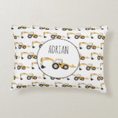 Eigen naam backhoe constructietechniek accent kussen (Achterkant)