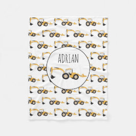 Eigen naam backhoe constructietechniek fleece deken