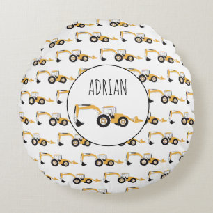 Eigen naam backhoe constructietechniek rond kussen