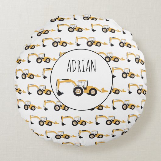 Eigen naam backhoe constructietechniek rond kussen (Voorkant)