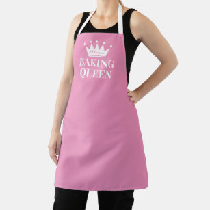 Eigen naam Baking Queen apron met prinseskroon Schort