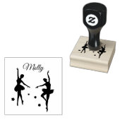Eigen naam Ballerina Aangepast Initiaal Rubberstempel (Gestempeld)