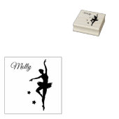 Eigen naam Ballerina Aangepast Initiaal Rubberstempel (Gestempeld)