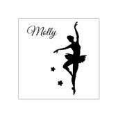 Eigen naam Ballerina Aangepast Initiaal Rubberstempel (Afrduk)