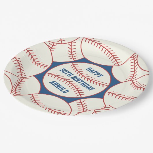 Eigen naam Baseball 50th Birthday Paper Bord (Gekanteld)