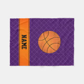 Eigen naam basketbal paarse crisishaarden fleece deken (Voorkant (Horizontaal))
