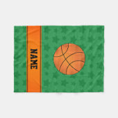Eigen naam basketbalgroene sterren fleece deken (Voorkant (Horizontaal))