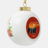 Eigen naam Beer Forest Keramische Bal Ornament (Links)
