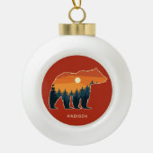 Eigen naam Beer Forest Keramische Bal Ornament (Voorkant)