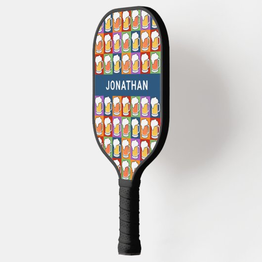 Eigen naam BEER Pop-Art Pickleball Paddle (Links)