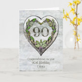 Eigen naam bijtende 90e geboortedag Kaart (Gele Bloem)