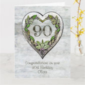 Eigen naam bijtende 90e geboortedag Kaart (Gele Bloem)