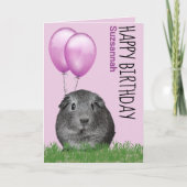 Eigen naam Birthday Guinee-Bisschoppen Paarse ball Kaart (Voorkant)