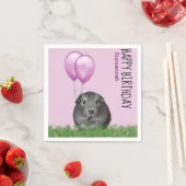 Eigen naam Birthday Guinee-Bisschoppen Paarse ball Servet (Insitu)