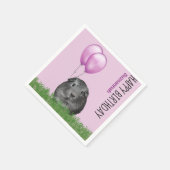 Eigen naam Birthday Guinee-Bisschoppen Paarse ball Servet (Hoek)