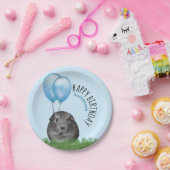 Eigen naam: Birthday Guinee Blauwe Ballons Papieren Bordje (Feest)