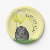 Eigen naam Birthday Guinee Gele ballonnen Papieren Bordje (Voorkant)