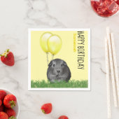 Eigen naam Birthday Guinee Gele ballonnen Servet (Insitu)