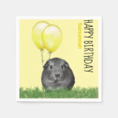 Eigen naam Birthday Guinee Gele ballonnen Servet (Voorkant)