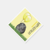 Eigen naam Birthday Guinee Gele ballonnen Servet (Hoek)