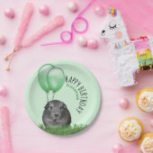 Eigen naam Birthday Guinee Groene Balloons Papieren Bordje (Feest)