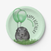 Eigen naam Birthday Guinee Groene Balloons Papieren Bordje (Voorkant)