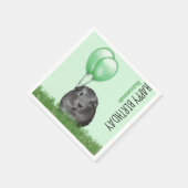 Eigen naam Birthday Guinee Groene Balloons Servet (Hoek)