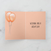 Eigen naam Birthday Guinee-Oranje ballonnen Kaart (Binnen)