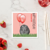 Eigen naam Birthday Guinee Rood-ballonnen Servet (Insitu)