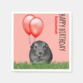 Eigen naam Birthday Guinee Rood-ballonnen Servet (Voorkant)