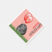 Eigen naam Birthday Guinee Rood-ballonnen Servet (Hoek)