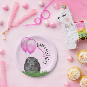 Eigen naam Birthday Guinee roze ballonnen Papieren Bordje