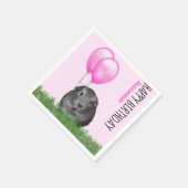 Eigen naam Birthday Guinee roze ballonnen Servet (Hoek)