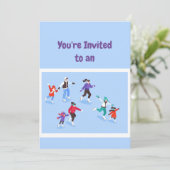 Eigen naam Birthday Ice Skateday Kaart (Staand voorkant)