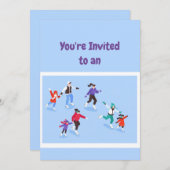 Eigen naam Birthday Ice Skateday Kaart (Voorkant / Achterkant)