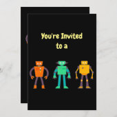 Eigen naam Birthday Robots Birthday Uitnodiging (Voorkant / Achterkant)