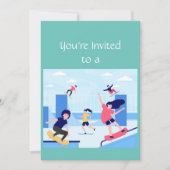 Eigen naam Birthday Skateboarding-partij Kaart (Voorkant)