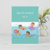 Eigen naam Birthday Swimming Party Kaart (Staand voorkant)
