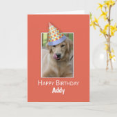 Eigen naam Birthday to Dog Humor Funny Pet Kaart (Gele Bloem)