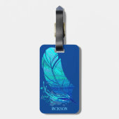 Eigen naam Blauw Bagagelabel voor doezelaar (Achterkant verticaal)