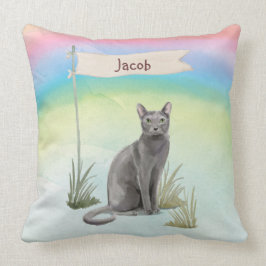 Eigen naam Blauw Russisch Kat Pet Kussen