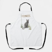 Eigen naam Blauw Russisch Kat Pet Schort (Voorkant)