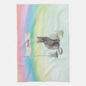 Eigen naam Blauw Russisch Kat Pet Theedoek (Verticaal)