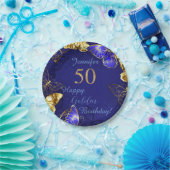 Eigen naam Blauwe Butterfly Party Paper Bord (Feest)
