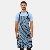 Eigen naam Blauwe zwemmen Zwarte Patronen Cadeaus Schort (Gedragen)